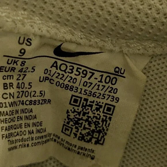 Nike Blazer Low LE Triple White Sneakers - AQ3597-100 Size 9 - Picture 5 of 9